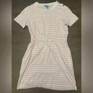 DRAPER JAMES PINK AND WHITE STRIPED TSHIRT DRESS WITH POCKETS - Size XS SKU:422